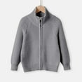 thumbnail image 3 of Cethrio Boys Cardigan Sweaters Size 10-12, Zip up Lapel Stretch Knitting Cotton Sweaters for Boys Gray, 3 of 6