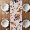 thumbnail image 4 of Table Runner 72 Inches Long for Kitchen Dining, Pink Spring Floral Dresser Scarf Farmhouse, Dining Table Decorations for Wedding/Parties, Summer Botanical Vintage Birds 18 x 72 In, 4 of 8