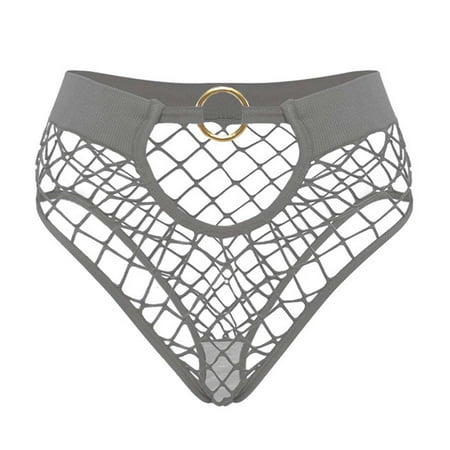 UFOUND Women Seamless Hollow Out Fishnet Panties Mid Waist Sexy Breathable Underwear With Snap Closure Lingerie Chemise Nightwear Comfort Intimate