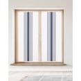 thumbnail image 2 of Window Privacy Film Blue Vertical Striped Stained Glass Window Film Decorative Sun Block Window Cover White Minimalist Modern Window Clings Static Adhesive Sticker for Bathroom 23.6"x59", 2 of 7