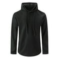 thumbnail image 3 of Zylarhe Men's Long Sleeve Shirt Casual Sweatshirt Solid Holiday Shirts Hooded Tops Oversized Pullover Hoodie, 3 of 5