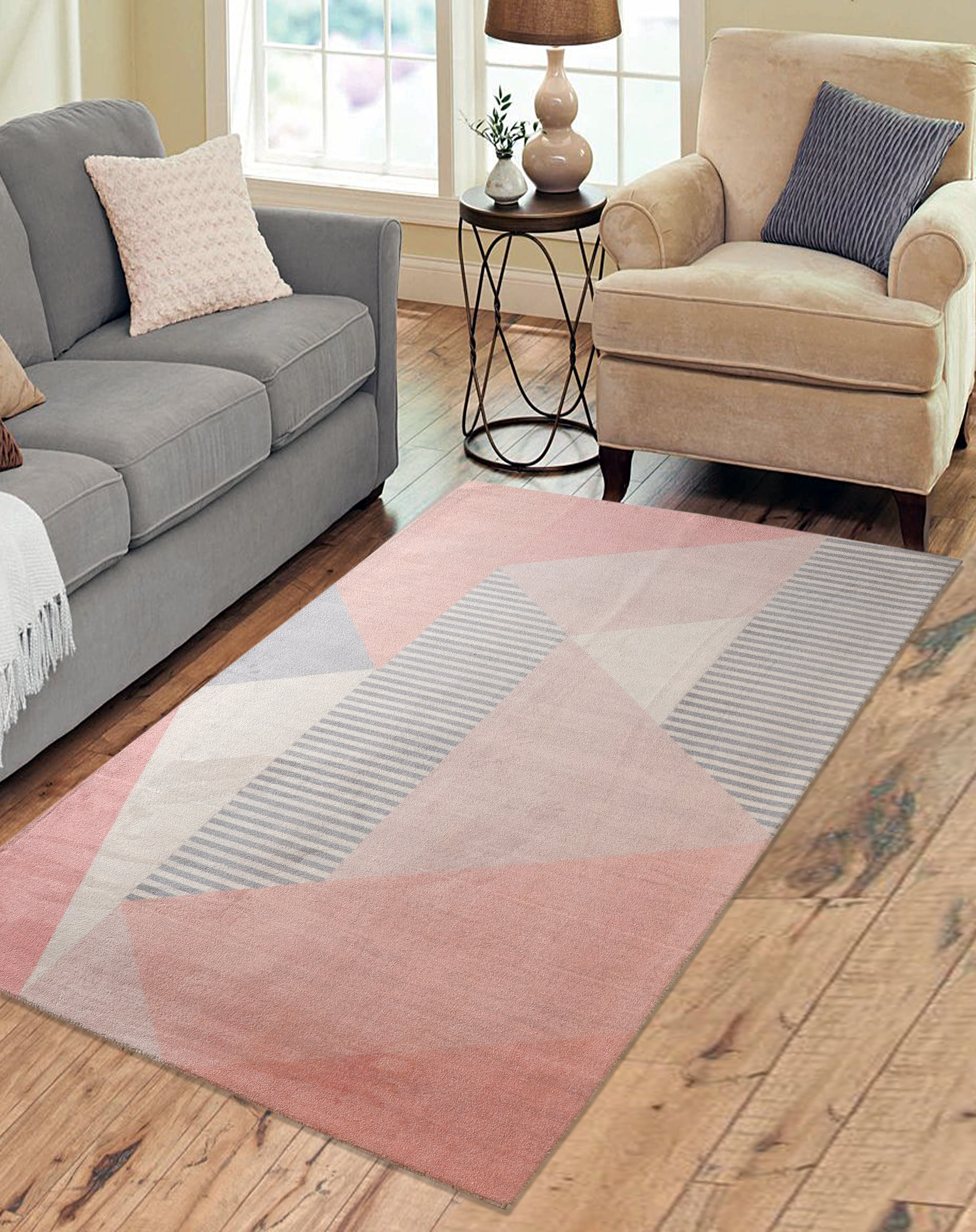 Rugsmith Memphis Blush MidCentury Modern Geometric Area Rug, 7'6" x 9