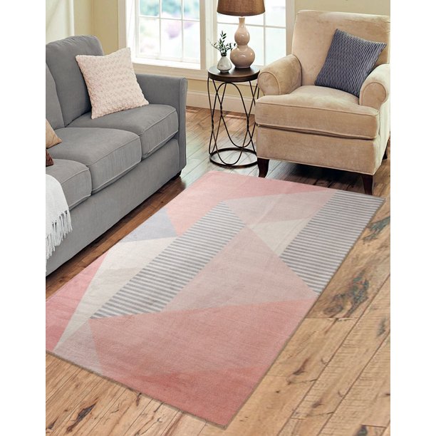 Rugsmith Memphis Blush MidCentury Modern Geometric Area Rug, 7'6" x 9