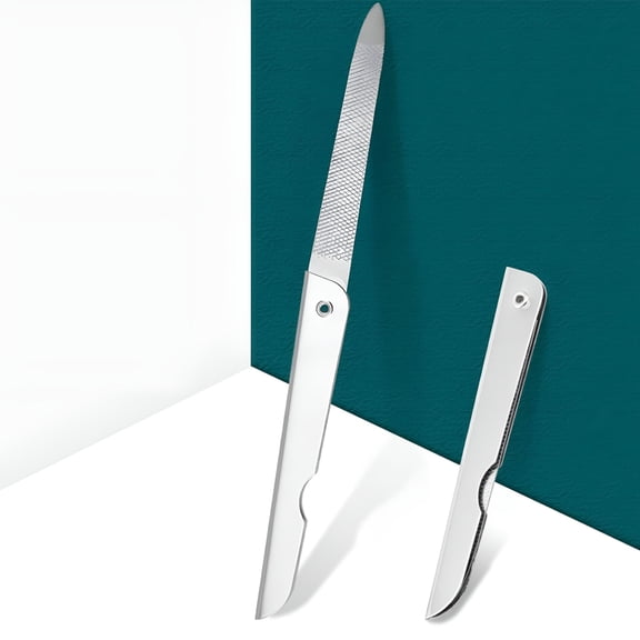 EXLEAF Folding Nail File Metal Grinding Stainless Steel Manicure Pedicure Nail Art