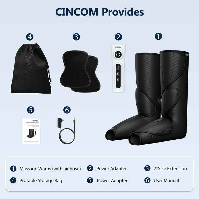 CINCOM Leg Massager for Circulation Air Compression Foot and