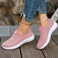 thumbnail image 2 of Daznico Women's Platform Sneakers - Thick Wedge Sole with Breathable Mesh for Casual Comfort & Everyday Wear,Color:Pink,Size:7, 2 of 9