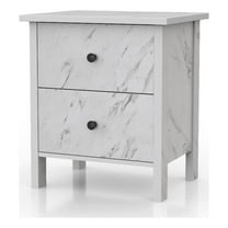 Furniture of America Knott Contemporary Wood 2-Drawer Nightstand in White