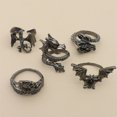 thumbnail image 3 of Women Joint Ring Punk: 5PCS Vintage Gothic Midi Finger Ring Statement Ring Set, 3 of 7