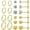 Gold, variant on 10 Pairs 14K Gold Plated Lightweight Hoop Earrings, Flat Back Ball Stud Earrings 316L Stainless Steel Earrings Setfor Women Men, Gold
