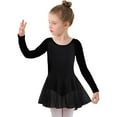 thumbnail image 5 of Bmisegm Girls Leotards for Dance Long Sleeve Round Neck Leotard with Attached Tutu Skirt Ballet Practice Toddler Dress 8-9 Years, 5 of 7