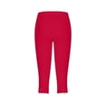 thumbnail image 5 of Women's Cropped Pants 2025: High Waisted Yoga Capri Pants, Red S-3XL, 5 of 5