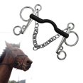 thumbnail image 2 of Guardoinrt Horse Bit W/Curb Hooks Chain Harness for Equipment Equestrian Training Style A 1Set, 2 of 6