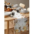 thumbnail image 3 of Table Runners 72 Inches Long Dress Scarves, Fall Grey Orange Farmhouse Kitchen/Dining Table Runner, Coffee Tablerunners, Thanksgiving Pumpkins Vintage Maple Leaf 13x72 Inch, 3 of 7