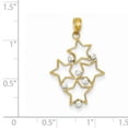 thumbnail image 2 of 14K Two-tone Diamond-cut Star Cluster Pendant, 2 of 3