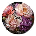 thumbnail image 2 of Designart "Peonies In Asian Painting I" Asian Oversized Wall Clock, 2 of 5