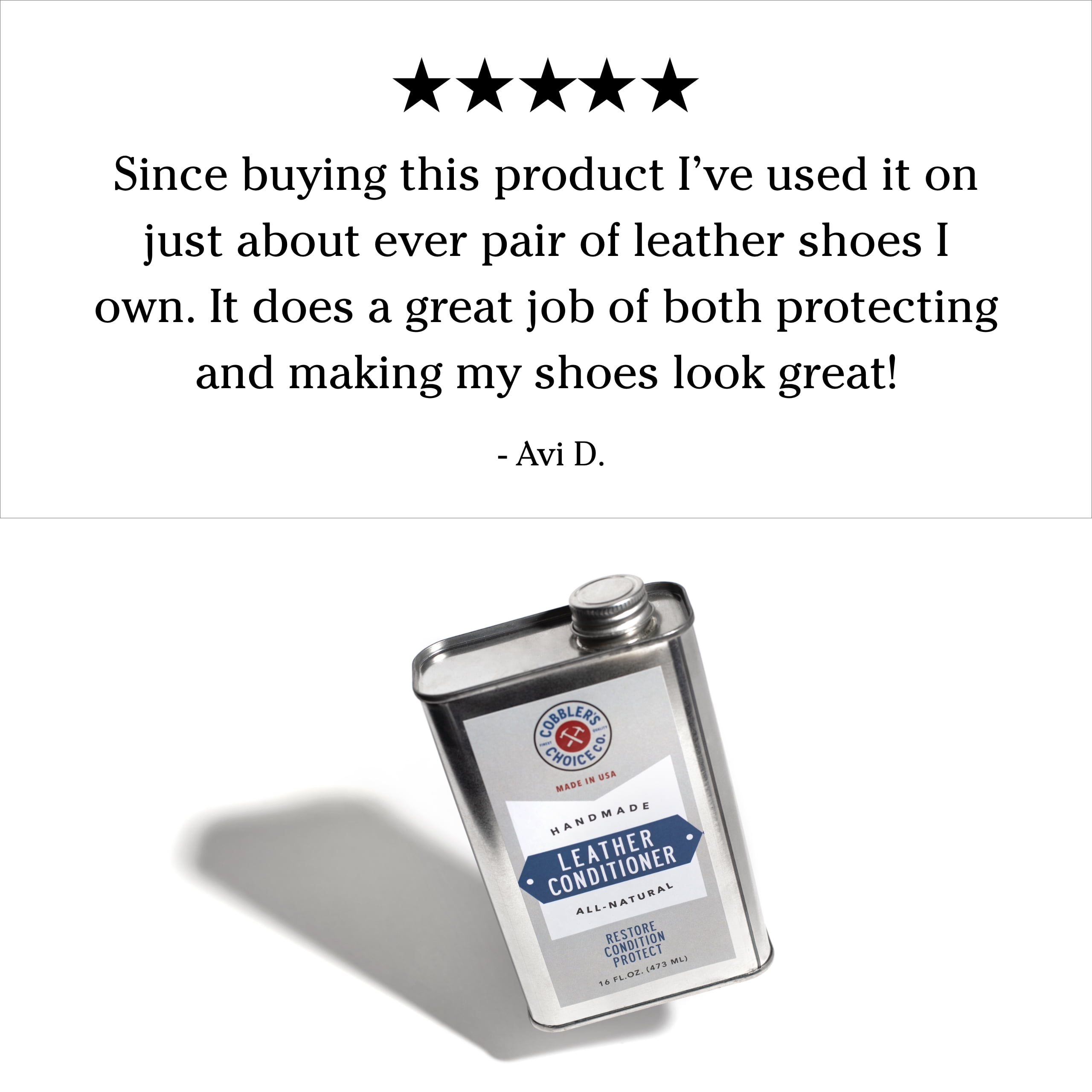 COBBLER'S CHOICE CO. FINEST QUALITY Leather Restorer Conditioner - 16oz (473 ML)