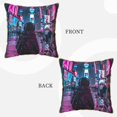 thumbnail image 3 of Fotbe Neon Night Cityscape Pattern Velvet Decorative Throw Pillow Covers with Elegant Piping, Soft Plush Cushion Cover for Sofa, Bed, Car, Office-18"x18", 3 of 8