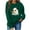 Green, variant on Halloween Women Sweatshirts Crewneck Pullover Fall Winter Long Sleeve Sweaters Ghost Printed Shirts Casual Blouses Loose Fitting Sweatshirt Top Halloween Costumes