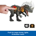 thumbnail image 3 of Jurassic World Wild Roar Ceratosaurus Dinosaur Action Figure Toy, Attack, Light & Sound, Scan Code, 3 of 6