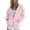 Pinks, variant on Women Button Up Hoodie, Women's Solid Color Long Sleeve Hooded Jackets Button Drawstring Casual Fall Sweatshirts with Pockets