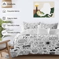 thumbnail image 3 of 3 Piece Video Game Duvet Cover Set California King,Microfiber Comforter/Quilt Cover with Corner Ties and 2 Pillowcases,Black White Game Controller Monochrome All Season Bedding with Zipper Closure, 3 of 8