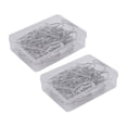 thumbnail image 1 of Paquete de 100 ganchos de metal para cortinas, con caja transparente, para ventanas, puertas y duchas, 1 of 4