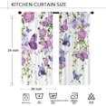 thumbnail image 3 of Purple Butterfly Window Curtains 26W X 24L Inches 2 Panels Rod Pocket Spring Floral Lavender Curtains Lilac Summer Leaves Plant Girly Window Drapes Treatment Living Room Bedroom Home Decor, 3 of 6