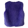 thumbnail image 5 of YDFCWXW 2025 Fashion Women Fur Vest Short Sleeveless Jacket Winter Warm Coats Outwear Comfy Soft Waistcoat Dark Purple, S, 5 of 9