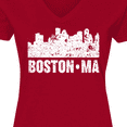 thumbnail image 4 of Inktastic Boston Massachusetts City Skyline with Grunge Women's V-Neck T-Shirt, 4 of 5