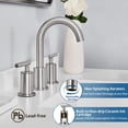 thumbnail image 2 of ANDY STAR Bathroom Faucet 3 Hole, Brushed Nickel 8 inch Widespread Bathroom Faucet with Pop Up Drain and 360° Swivel Spout, 2 Handle Vanity Rv Bathroom Sink Faucet with cUPC Supply Lines, 2 of 8