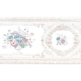 thumbnail image 1 of Dundee Deco Prepasted Wallpaper Border - Victorian Gray, Beige Flowers in Vases, 15 ft x 7 in, 1 of 5