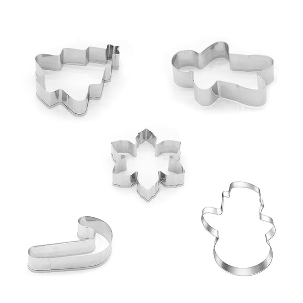 Matsuzay Paquete de 5 moldes para repujado de galletas navideñas, molde para galletas de acero inoxidable para Fondant, herramienta para hornear postres Herramientas y accesorios para hornear A Matsuzay HA008965-01