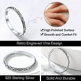 thumbnail image 6 of FOCALOOK Celtic Vine Band Rings for Women 925 Sterling Silver Vintage Engraved Pattern Eternity Stackable Ring Size 12, 6 of 14