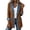 Brown01, variant on Denim Blazer for Women Collared Winter Fall Patchwork Jacket Knit Button Down Denim Cuffs Long Sleeve Lightweight Stylish Shacket Navy 2XL