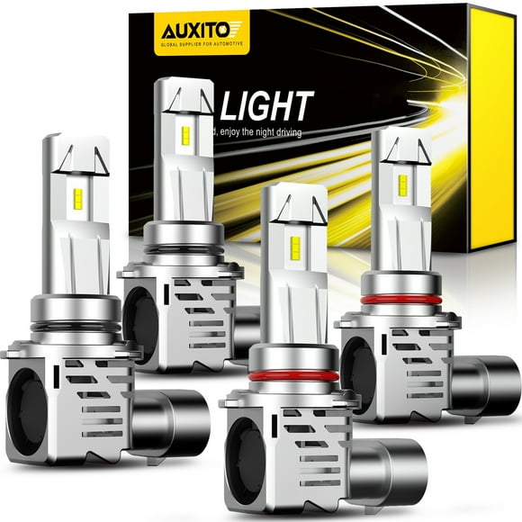 AUXITO 9005 9006 LED Headlight Bulbs Combo for High Low Beam Replacement, 12000LM 6500K Cool White, Wireless Headlight LED Bulbs, Pack of 4