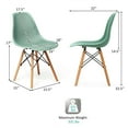 thumbnail image 2 of Gymax 2PCS Modern DSW Dining Chair Office Home w/ Mesh Design Wooden Legs Green, 2 of 10
