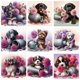 thumbnail image 2 of AZQSD - Pintura de diamante 5D con diseño de perro y flor, hecha a mano, para manualidades, bordado de animales, mosaico, punto de cruz, taladro completo, decoración del hogar, 2 of 5