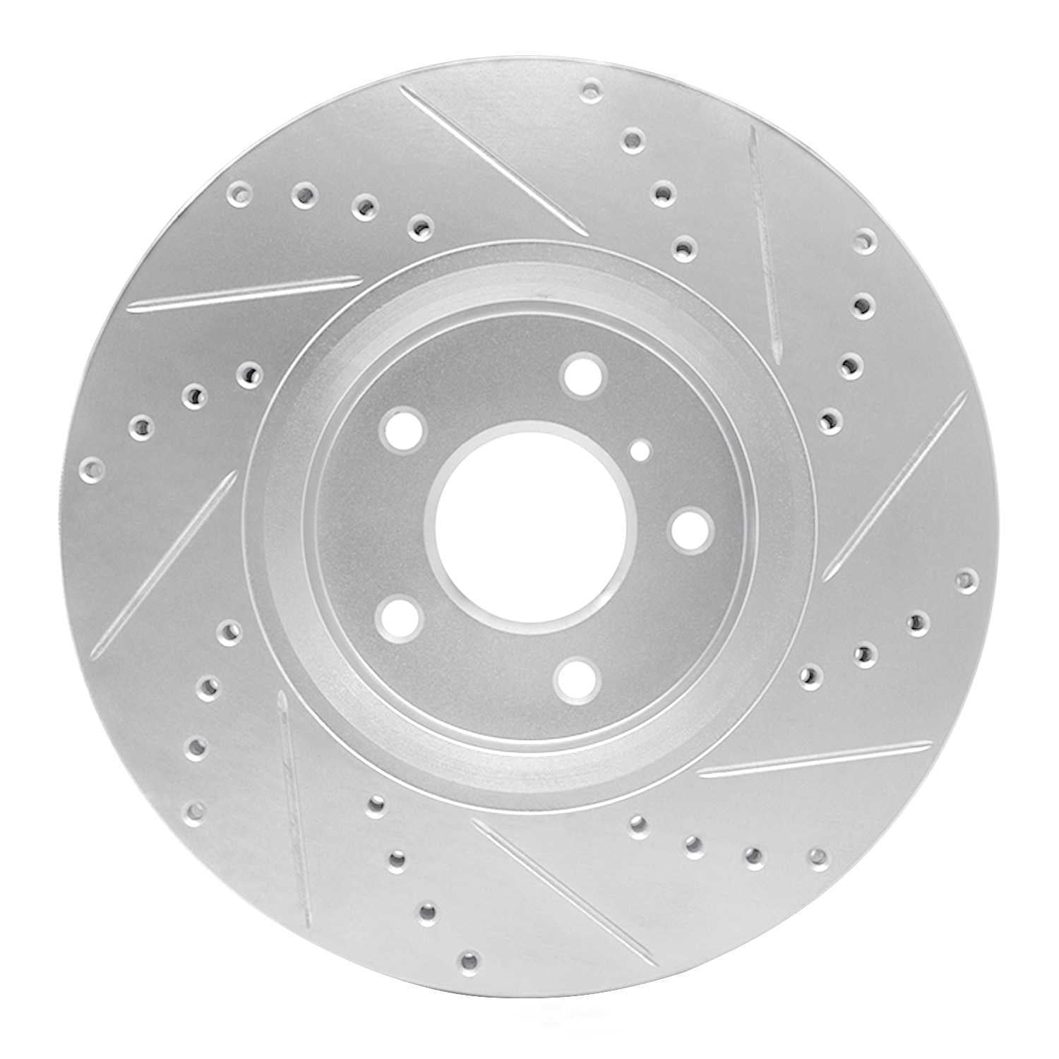 Dynamic Friction Company 631-68014L DFC Brake Rotor - Drilled And Slotted - Silver