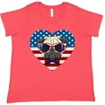 thumbnail image 3 of Inktastic Pug Dog Patriotic Us Flag Heart Women's Plus Size T-Shirt, 3 of 5