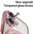 thumbnail image 4 of Compatible with iPhone 17 Case with Rotating Magnetic Ring Stand, [Compatible with MagSafe] [Full Camera Lens Protector] Plating Clear Slim Phone Case for iPhone 17, Rosegold, 4 of 7