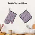 thumbnail image 6 of Xecao Starfish Navy Blue Stripe Pattern Oven Mitts and Pot Holders Sets Heat Resistant Silicone Oven Mittens Extra Thicken Long Kitchen Cotton Oven Glove for Cooking, 6 of 7