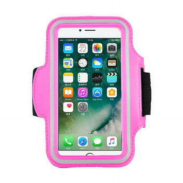 Waterproof Phone Arm Strap Cover for Phones Under 6.2" Adjustable Shoulder Strap and Key Pocket (rose Red)