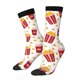 thumbnail image 1 of Fotbe Popcorn Calcetas Largas con Estampado para Hombre y Mujer – Calcetas de Compresión Transpirables y Elásticas, Viajar y Uso Diario Talla 5-11, 1 of 6