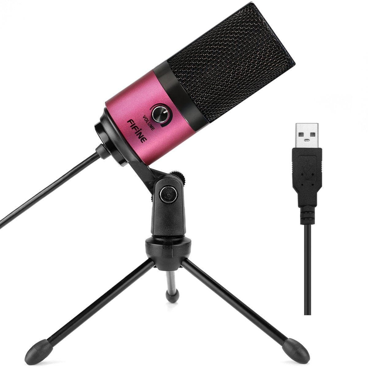 FIFINE USB Podcast Condenser Microphone Recording On Laptop, No