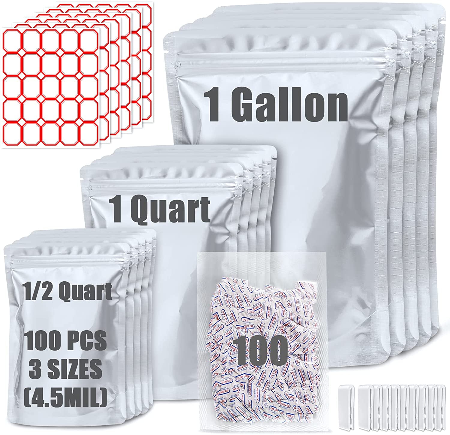 100 Size 6 Grip Seal Bags 10 x 14" 