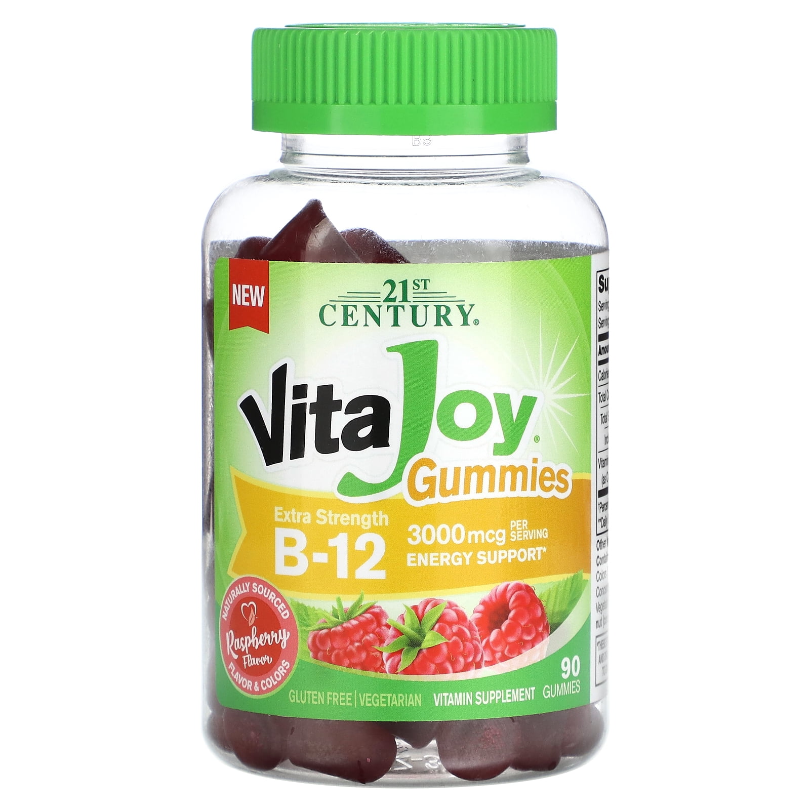 VitaJoy Gummies, B12, Extra Strength, Raspberry, 1500 mcg, 90 Gummies