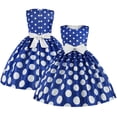 thumbnail image 4 of LYMAYTER Toddler Girls Polka Dot Dress Kids Princess Party Tutu Dresses Baby Elegant Wedding Pageant Gown with Bowknot 2-8T, 4 of 10