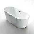 thumbnail image 4 of Woodbridge 67" Acrylic Freestanding Bathtub Contemporary Soaking Tub with Brushed Nickel Overflow and Drain, B-0013, 4 of 10