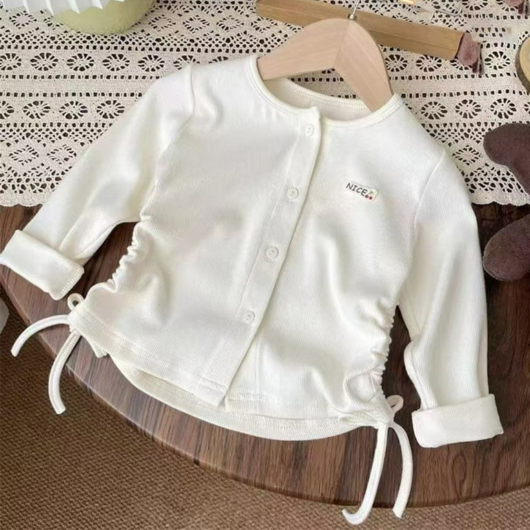 JAKANYQ Toddler Girls Solid Color Base Shirt Slim Autumn
