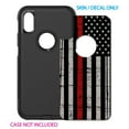 thumbnail image 2 of DistinctInk Custom SKIN / DECAL compatible with OtterBox Commuter for iPhone X / XS (5.8" Screen) - Weathered Thin Red Line US Flag - Show Your Support for First Responders, 2 of 5